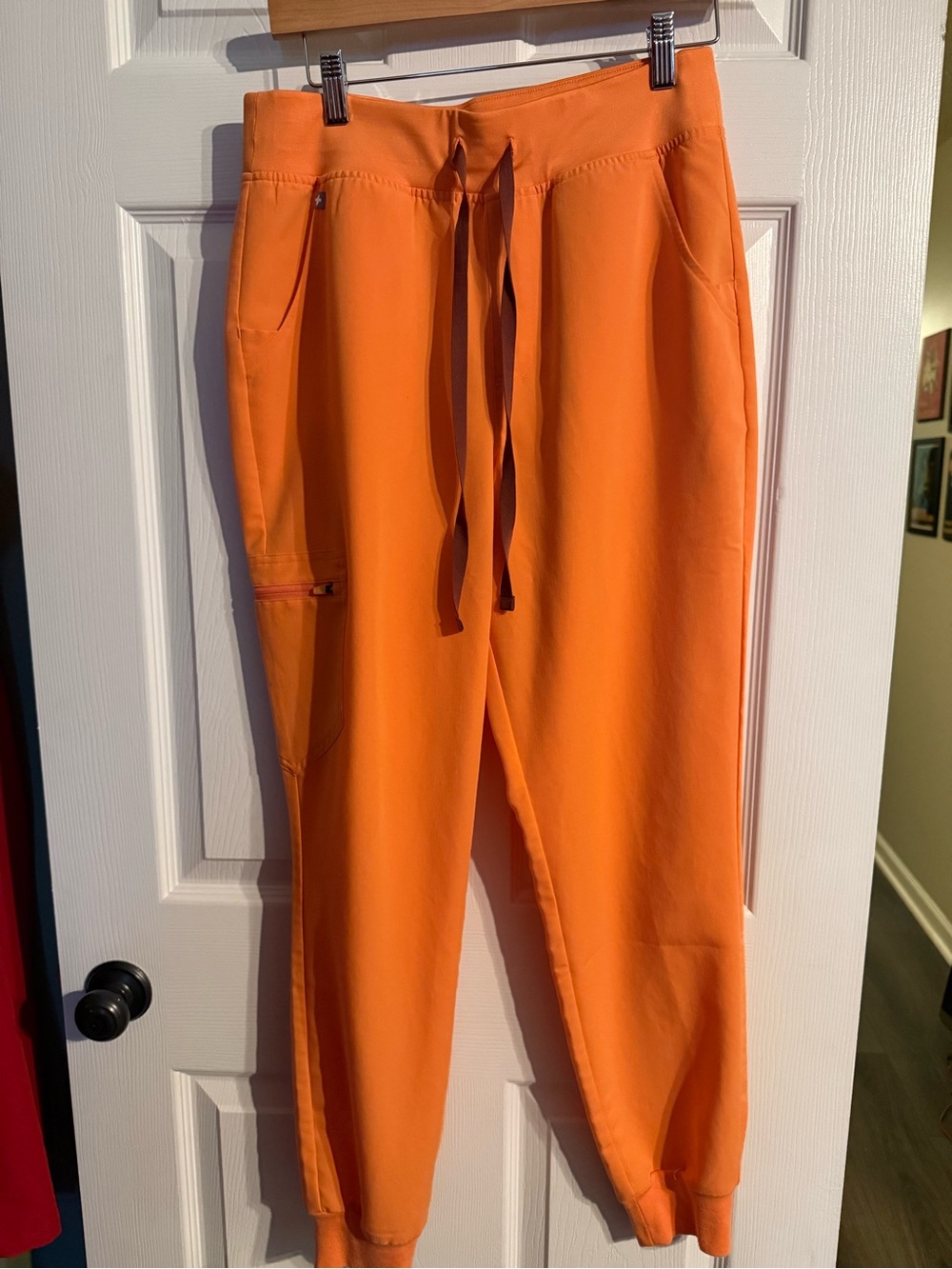 Figs orange HW Papaya Track Jogger Pants with Contrast Drawstring - Picture 3 of 7
